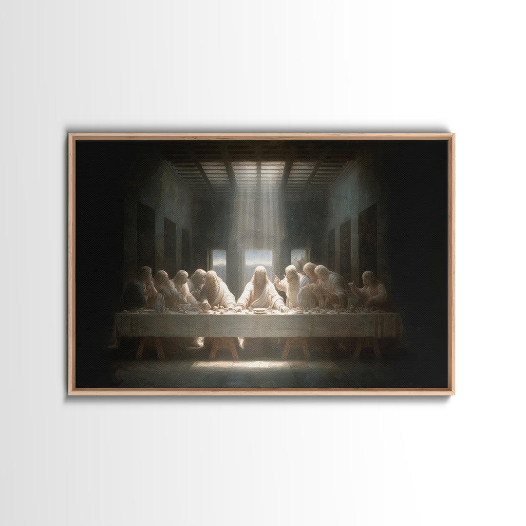 Divine Table Grace | Framed Canvas Print | Christian Christmas Art | Jesus Wall Art | Modern Christian Art | Christian Art Canvas | Christi