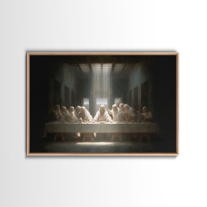 Divine Table Grace | Framed Canvas Print | Christian Christmas Art | Jesus Wall Art | Modern Christian Art | Christian Art Canvas | Christi