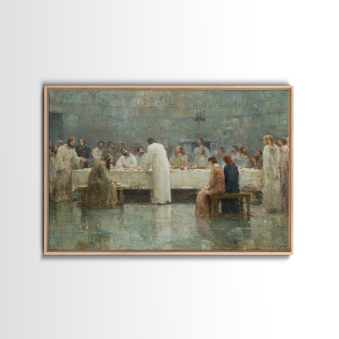 Radiant Last Supper – Framed Canvas Print – Christian Art Canvas – Jesus Painting – Christian Wall Art – Moody Christian Art – Christmas Wa