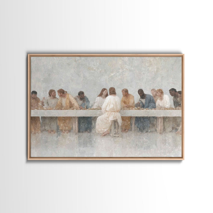 Sacred Banquet Harmony, Framed Canvas Print, Christian Art Work, Modern Christian Painting, Jesus Paintings, Christian Decor, Christmas Art
