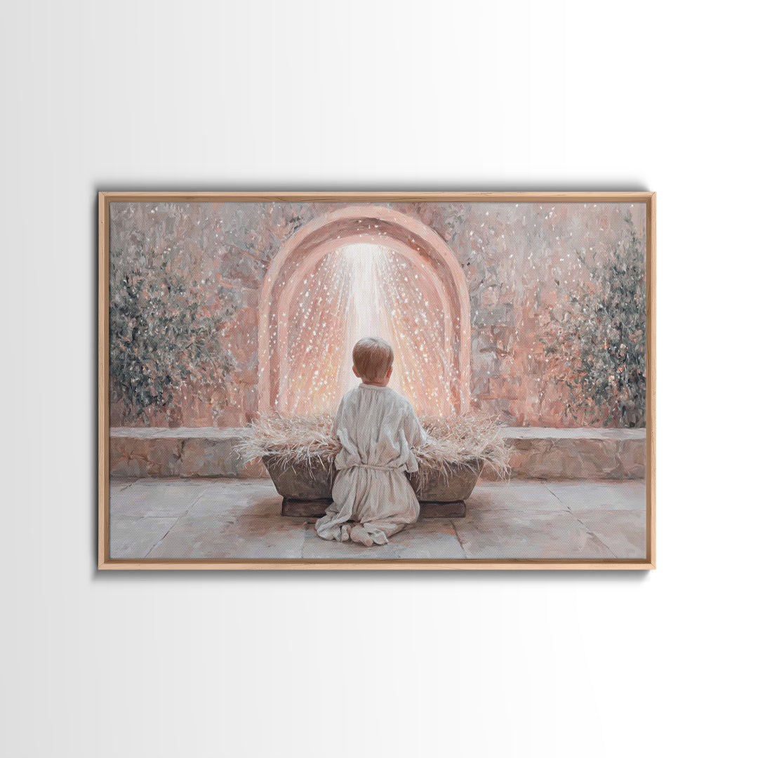 Child Of Radiance – Framed Canvas Print – Christian Art Work – Christmas Art Prints – Christian Wall Art – Jesus Art Print – Christian Chri