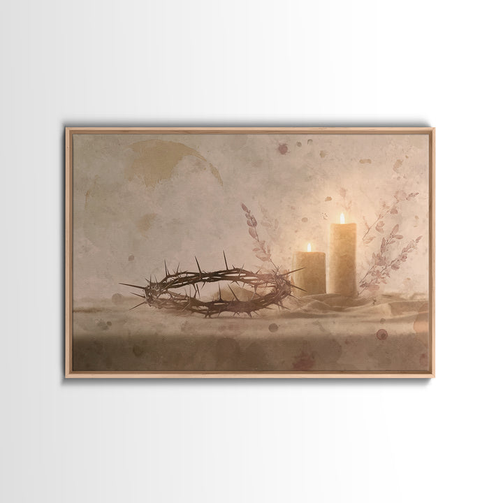 Quiet Lenten Light, Framed Canvas Print, Christian Art Canvas, Christian Wall Art, Subtle Christian Art, Christian Painting, Christian Gift