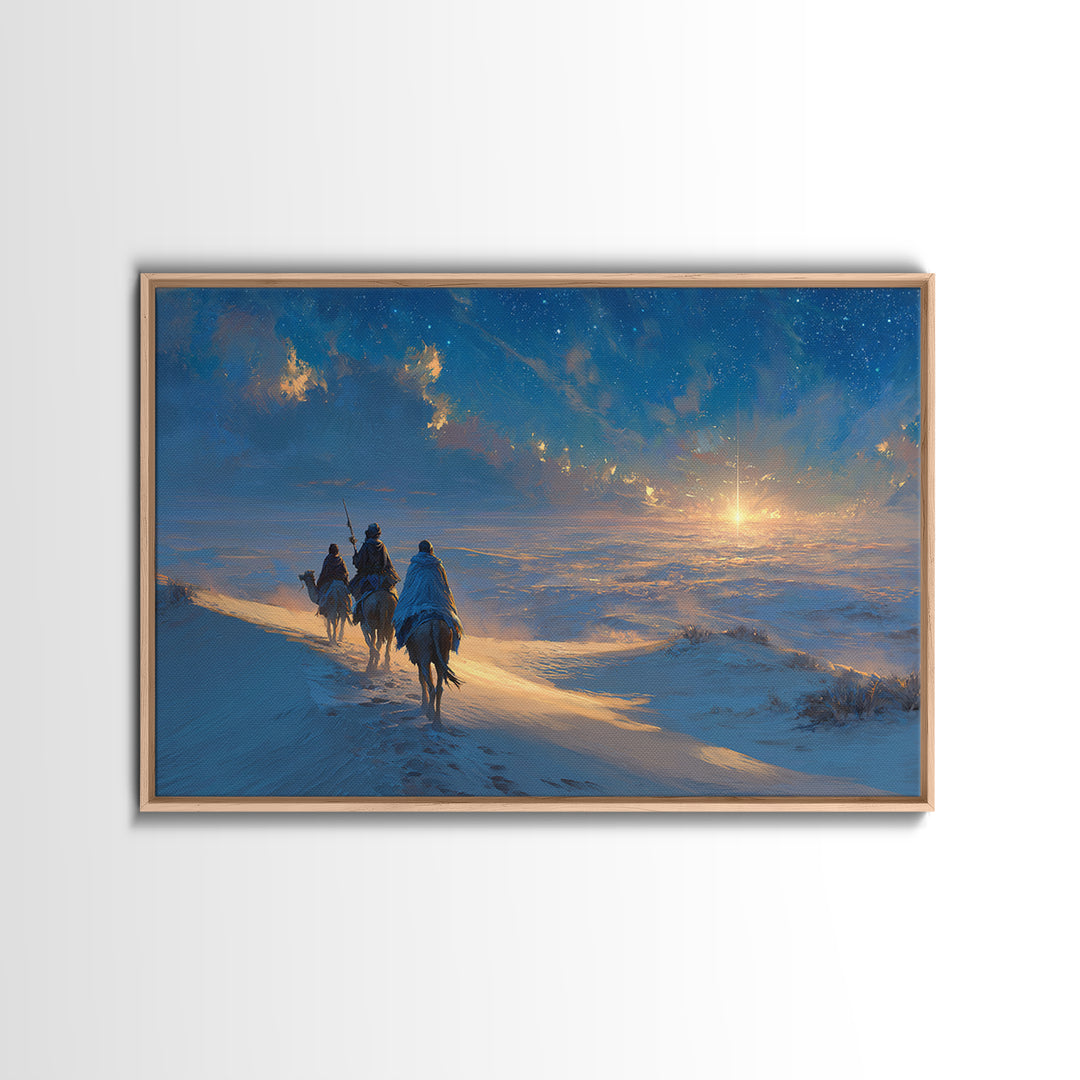 Journey Of The Magi – Framed Canvas Print – Christian Wall Art – Christmas Art Work – Christian Art Canvas – Modern Christian Art – Jesus C
