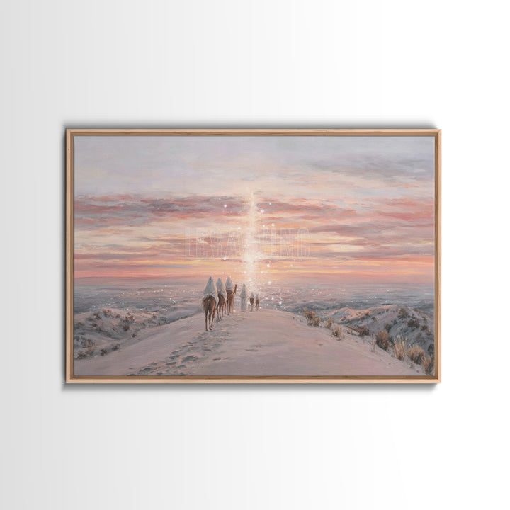 The Guiding Light – Framed Canvas Print – Christian Wall Art – Christian Art Canvas – Christmas Art – Jesus Painting – Christian Christmas