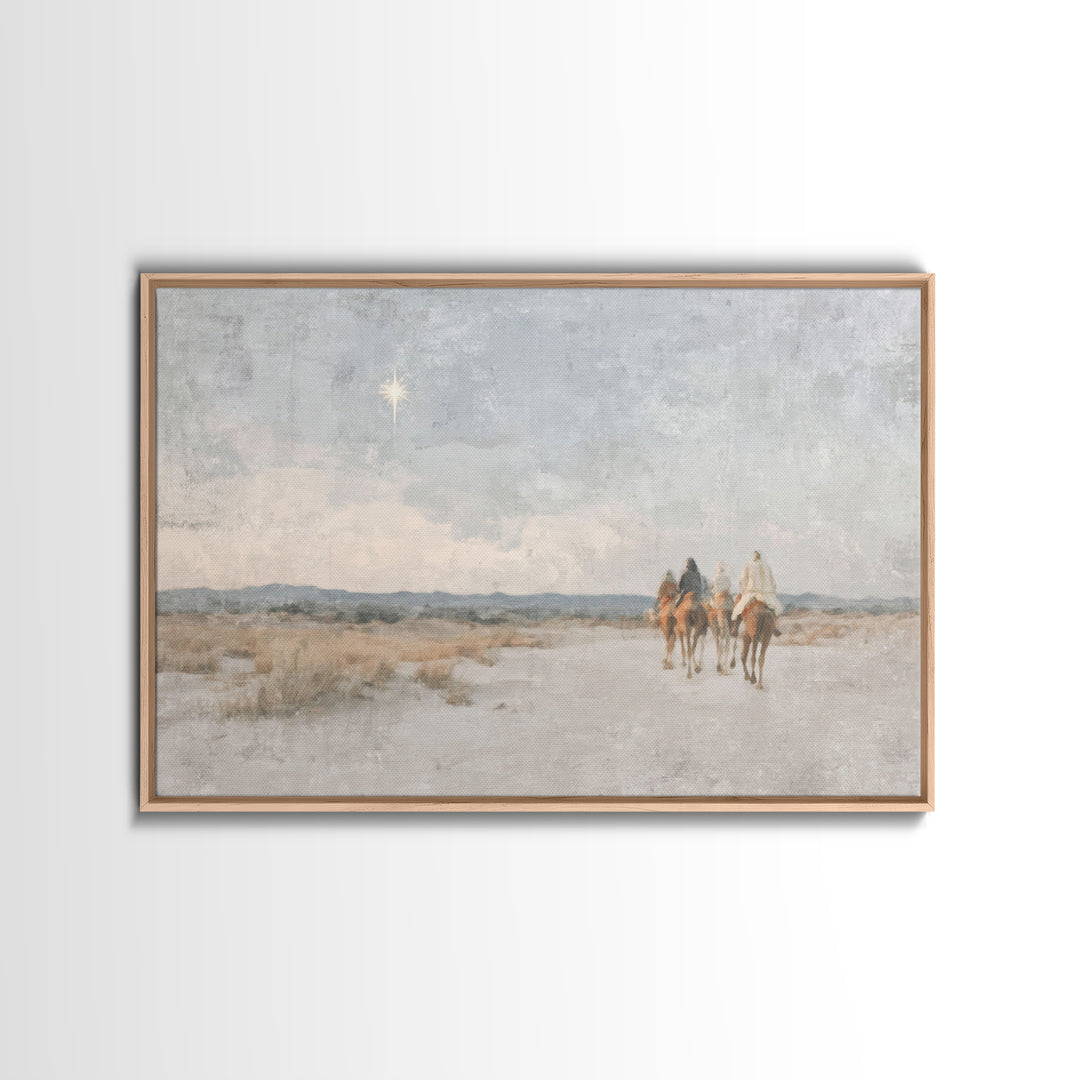 Star Of Bethlehem | Framed Canvas Print | Christmas Wall Art | Christian Art Canvas | Christian Painting | Christian Christmas Decor | Chri