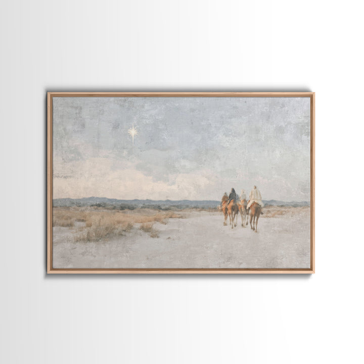 Star Of Bethlehem | Framed Canvas Print | Christmas Wall Art | Christian Art Canvas | Christian Painting | Christian Christmas Decor | Chri