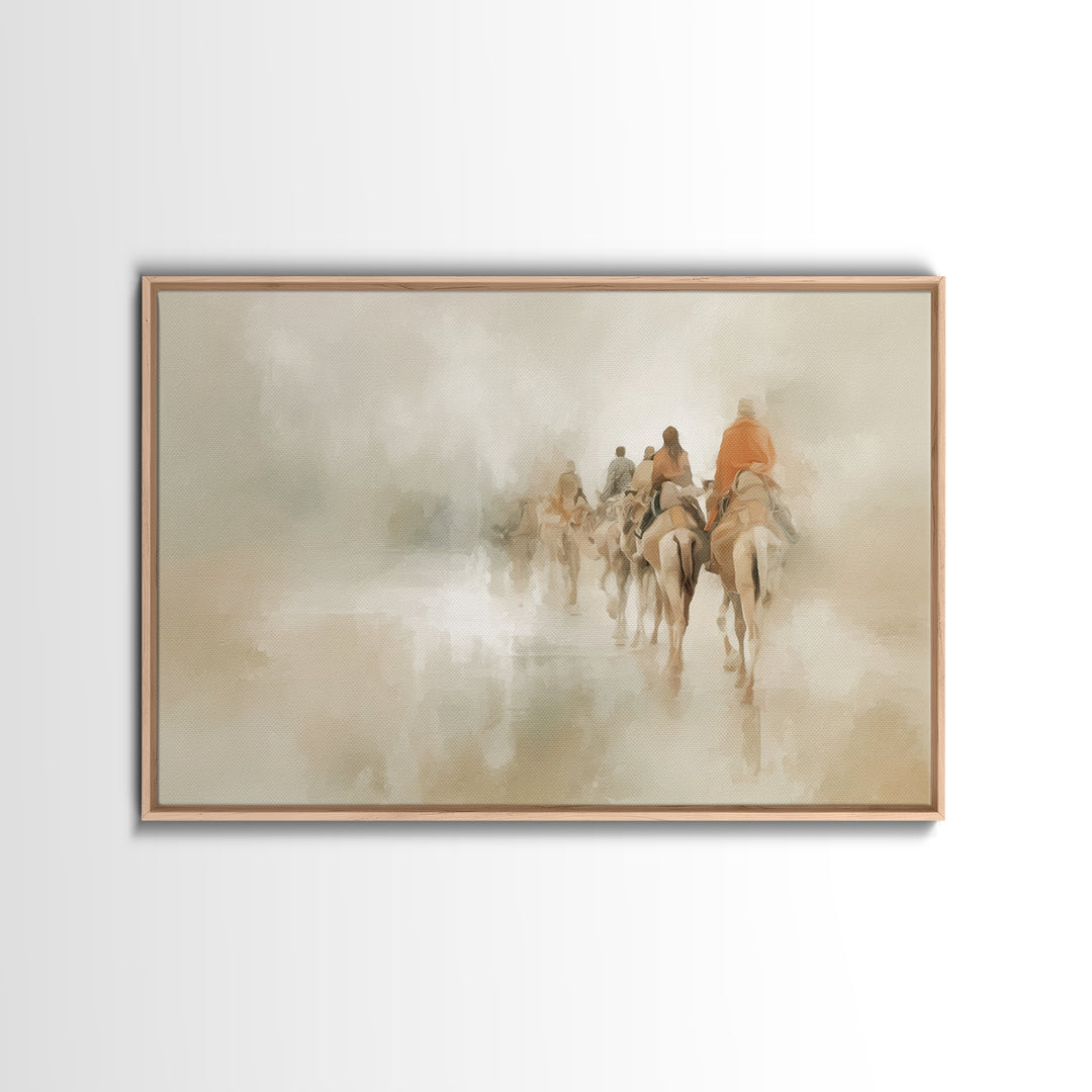 Starlit Pilgrimage – Framed Canvas Print – Christian Decor – Christmas Art – Christian Art Canvas – Jesus Painting – Christian Christmas Ar