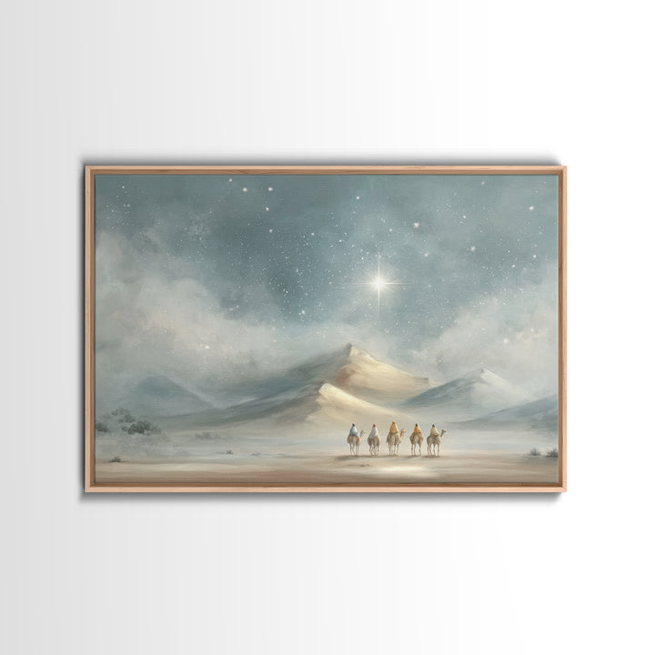 Winter Caravan Grace, Framed Canvas Print, Christian Art Work, Christian Christmas Art, Christian Wall Art, Jesus Painting, Christmas Art P