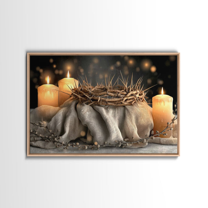 Crown Of Mercy – Framed Canvas Print – Christian Wall Art – Christian Art Canvas – Jesus Painting – Christmas Art – Christian Decor