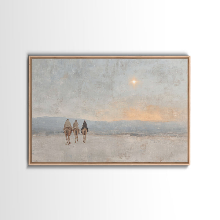 Dawn Star Path | Framed Canvas Print | Christian Art Work | Christmas Art | Christian Art Canvas | Christian Christmas Decor | Jesus Painti