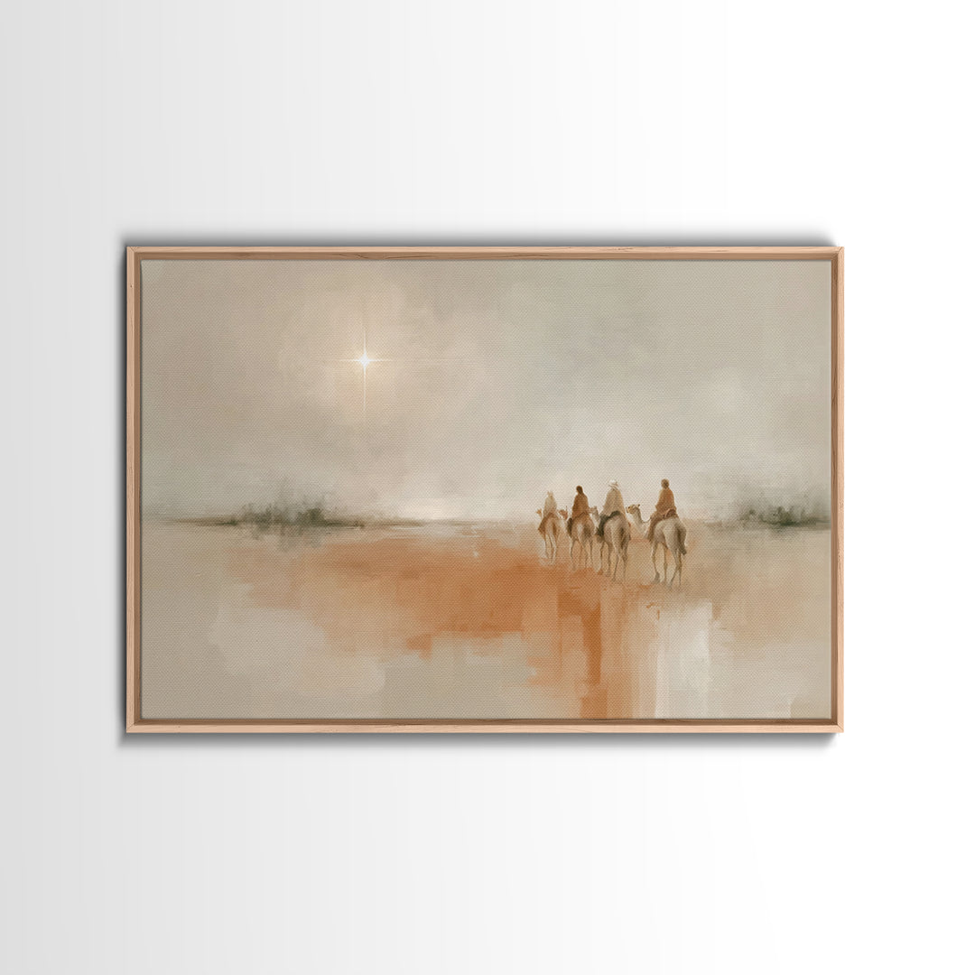 Desert Light – Framed Canvas Print – Christian Art – Christian Art Canvas – Christmas Art – Jesus Painting – Christian Christmas Art