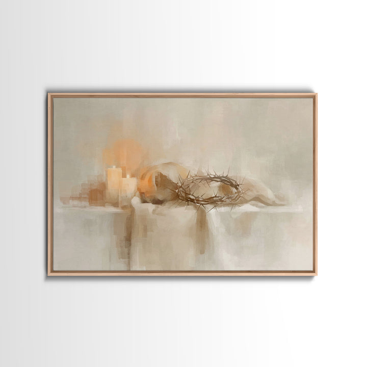Silent Redemption | Framed Canvas Print | Christian Art Canvas | Christian Wall Art | Christian Painting | Christian Christmas Art | Christ