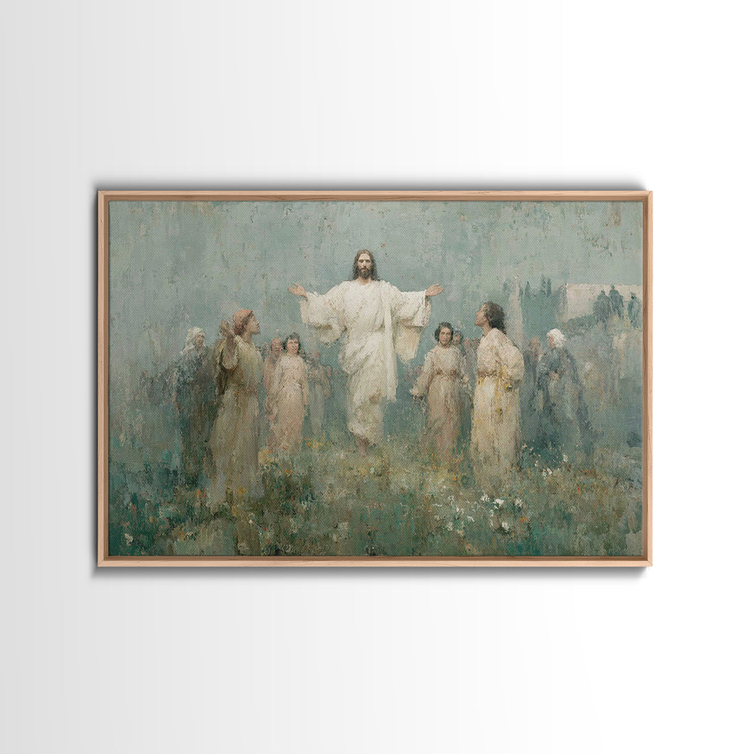 Risen Glory – Framed Canvas Print – Christian Wall Art – Jesus Painting – Christian Art Canvas – Christmas Art – Christian Decor