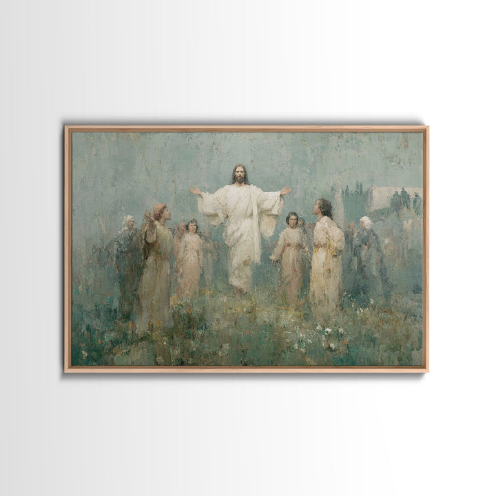 Risen Glory – Framed Canvas Print – Christian Wall Art – Jesus Painting – Christian Art Canvas – Christmas Art – Christian Decor