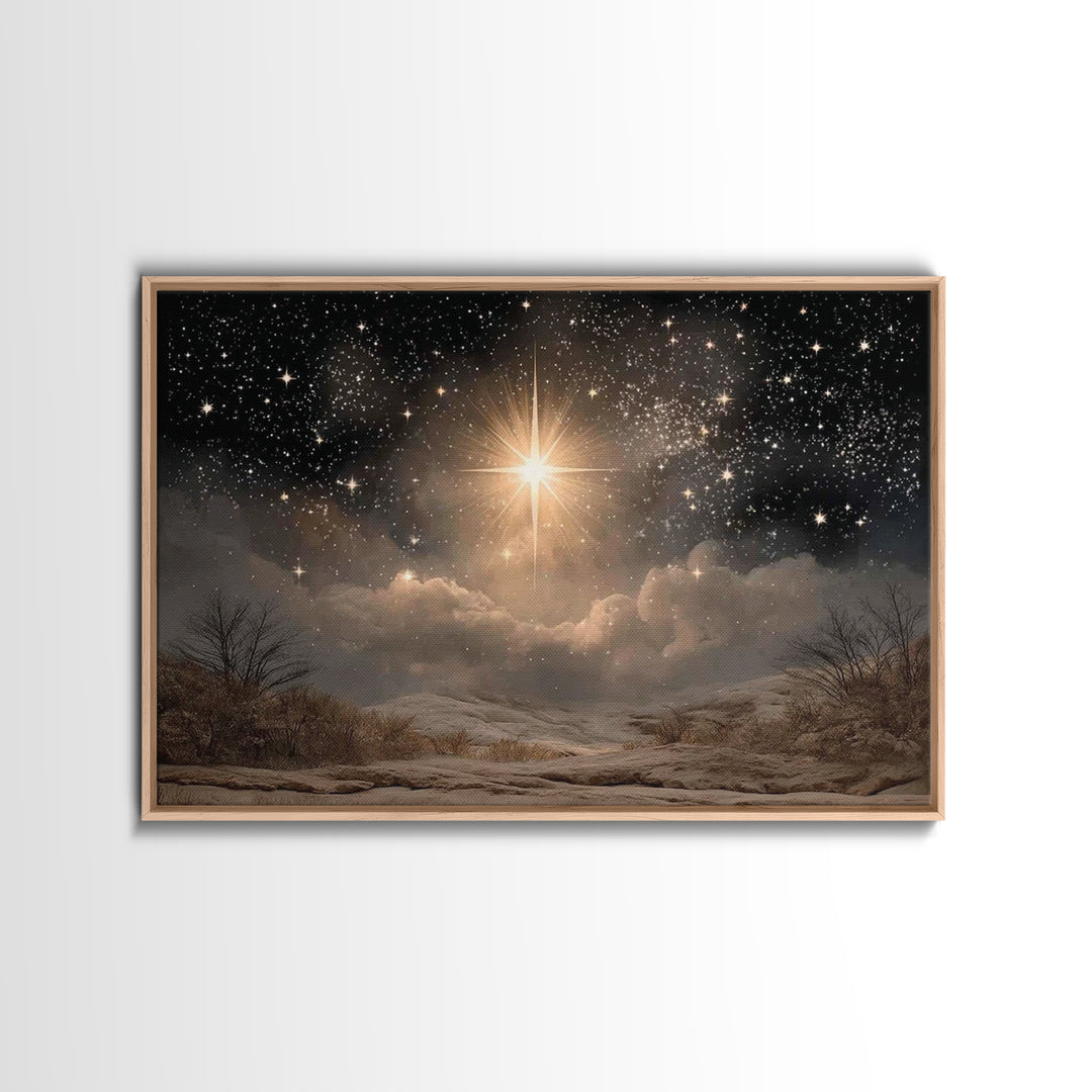Star Of Wonder, Framed Canvas Print, Christian Art Canvas, Christmas Art, Christian Wall Art, Christian Christmas Decor, Christian Gift Ide