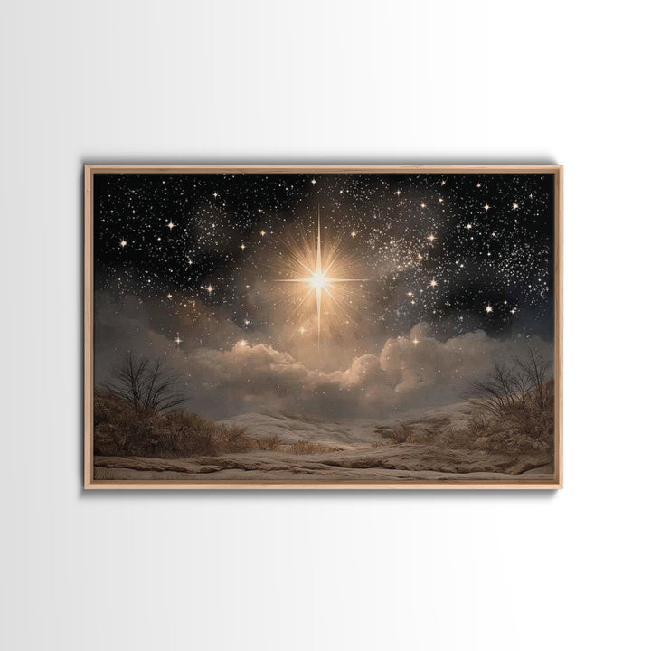 Star Of Wonder, Framed Canvas Print, Christian Art Canvas, Christmas Art, Christian Wall Art, Christian Christmas Decor, Christian Gift Ide