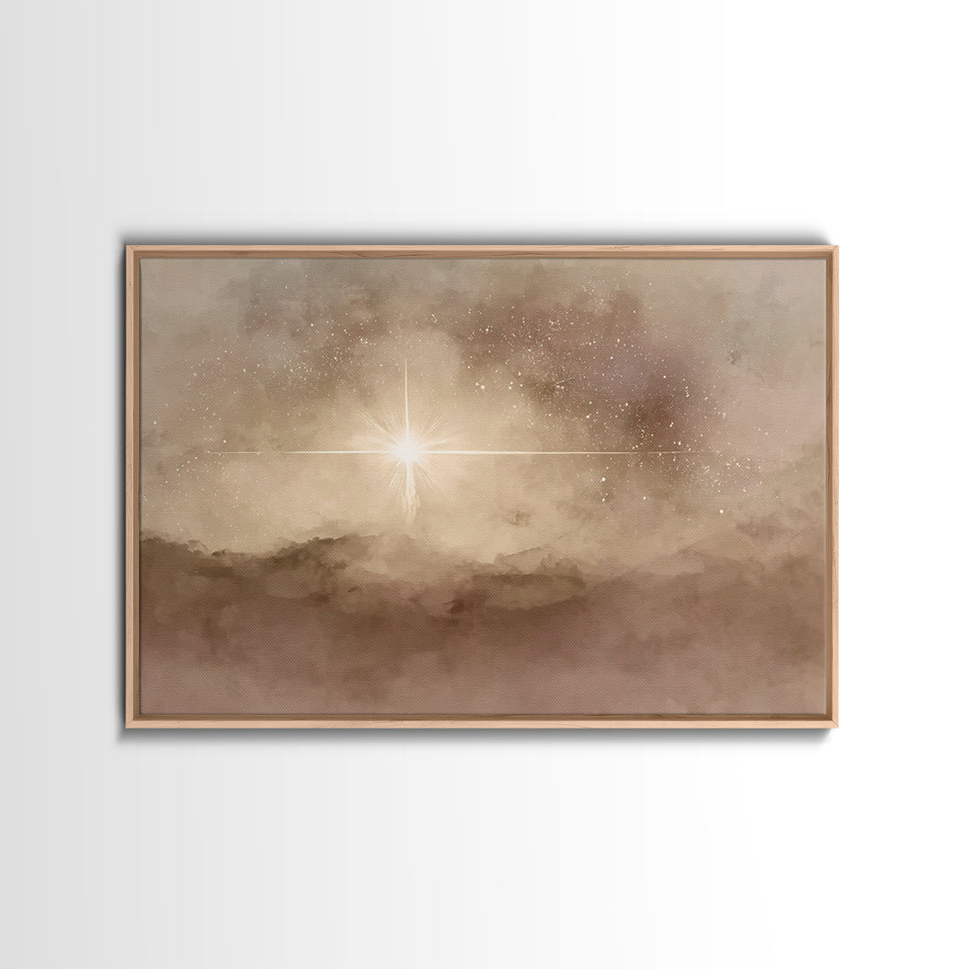 Divine Horizon | Framed Canvas Print | Christian Art Canvas | Christian Wall Art | Christmas Art | Christian Christmas Art | Jesus Painting