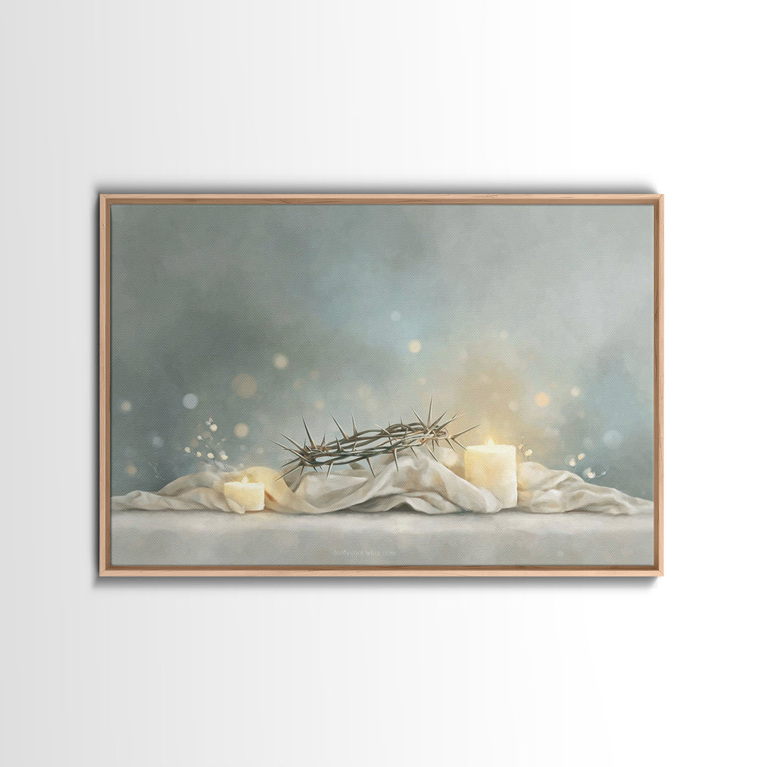 Light Of Hope, Framed Canvas Print, Christian Art Print, Christian Wall Art, Jesus Painting, Christmas Art, Christian Gift Ideas