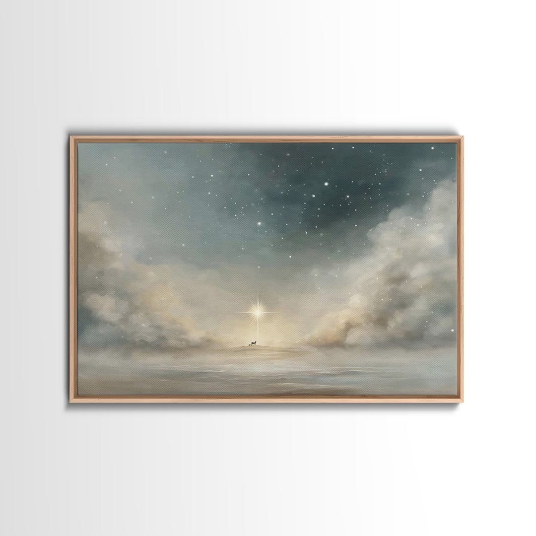 Sacred Journey – Framed Canvas Print – Christian Art Canvas – Christian Wall Art – Christmas Art – Christian Christmas Decor – Jesus Painti