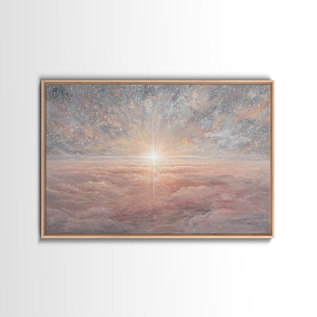 Heaven’s Promise – Framed Canvas Print – Christian Wall Art – Christmas Art – Christian Art Canvas – Christian Christmas Decor – Christian