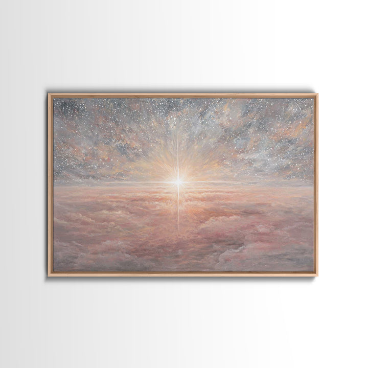 Heaven’s Promise – Framed Canvas Print – Christian Wall Art – Christmas Art – Christian Art Canvas – Christian Christmas Decor – Christian