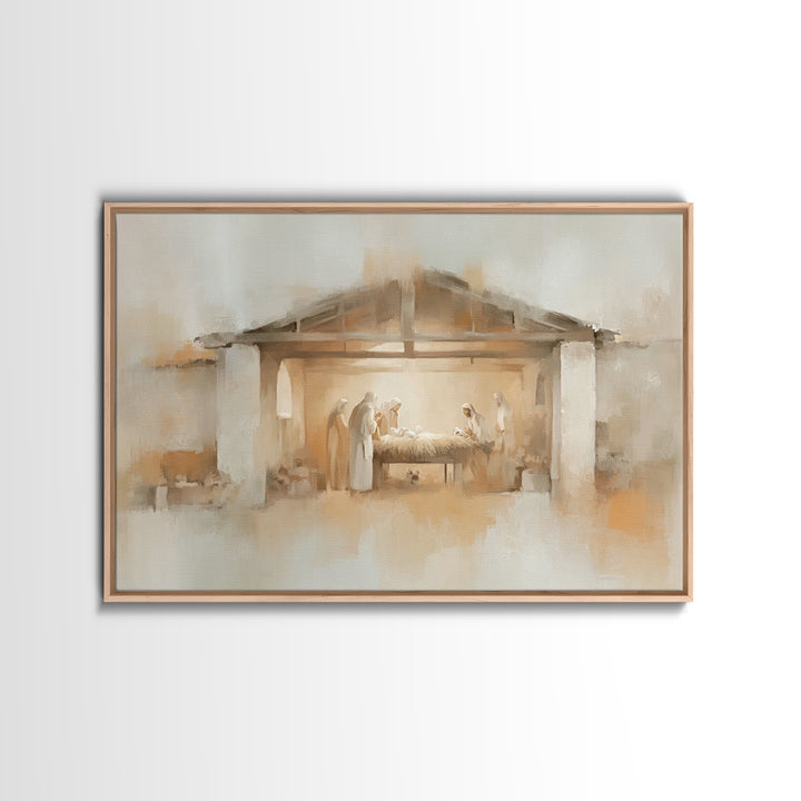 Sacred Birth Glow | Framed Canvas Print | Christian Wall Art | Christmas Art | Christian Art Canvas | Christian Christmas Decor | Christian