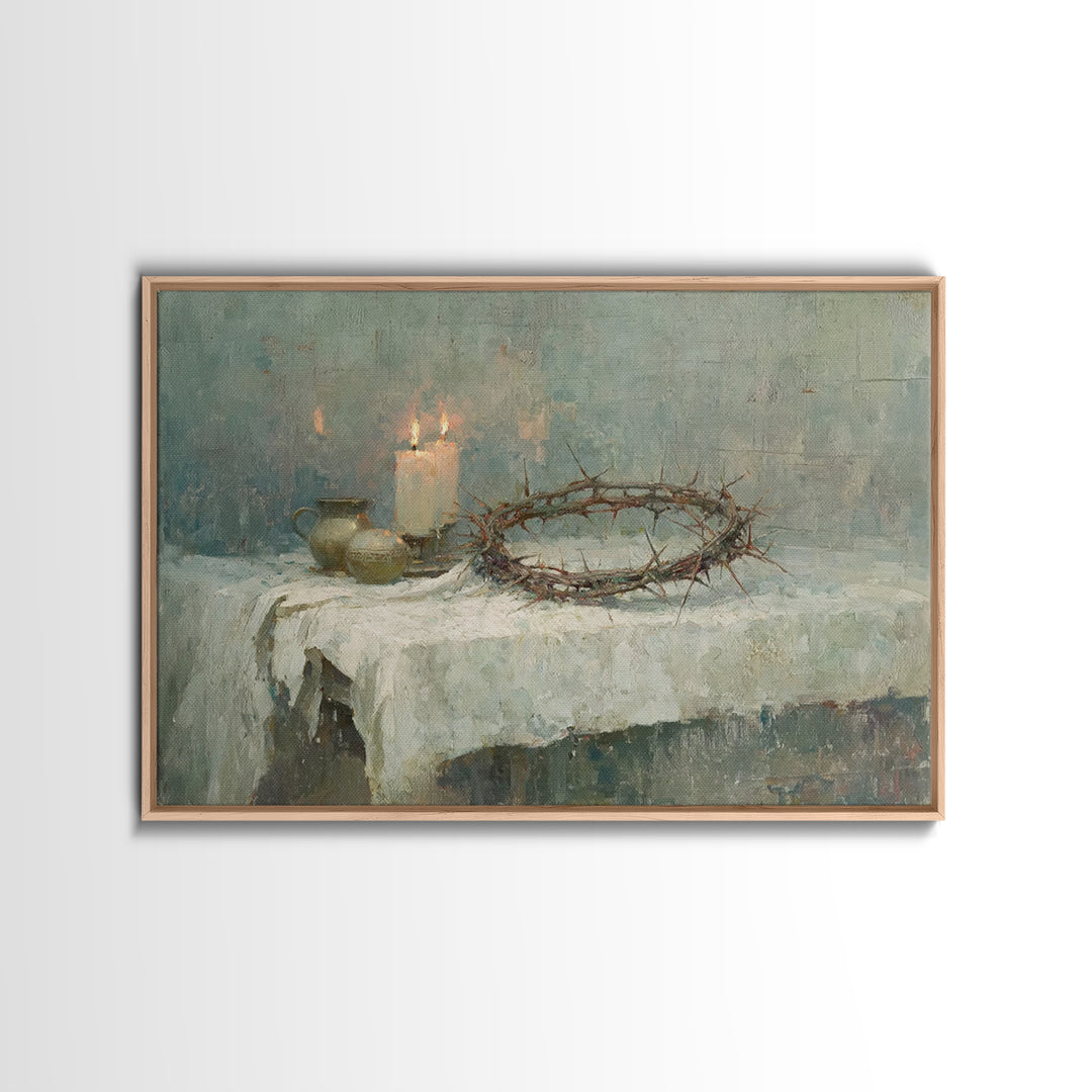Thorns Of Grace – Framed Canvas Print – Christian Art Canvas – Christian Wall Art – Jesus Painting – Christian Christmas Art – Christian De