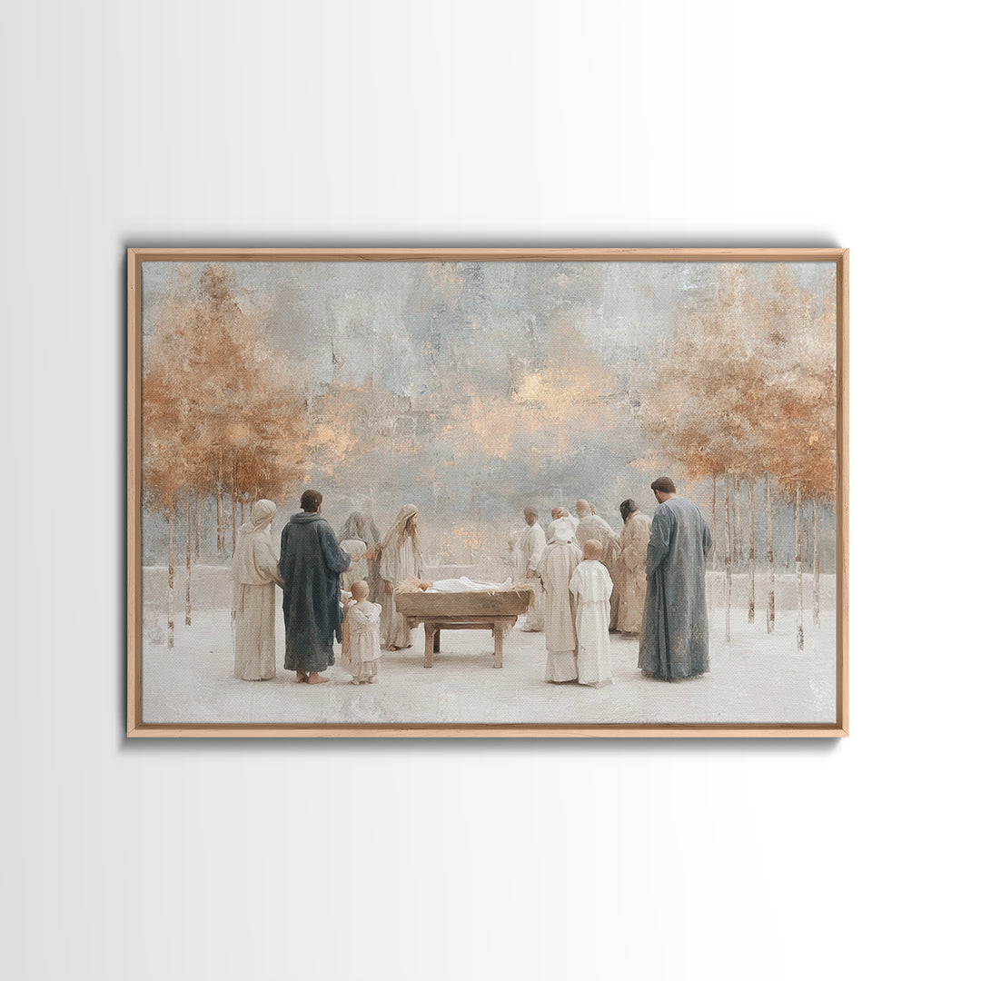 Golden Dawn – Framed Canvas Print – Christian Art Canvas – Christmas Art – Christian Gift – Jesus Painting – Christian Wall Art