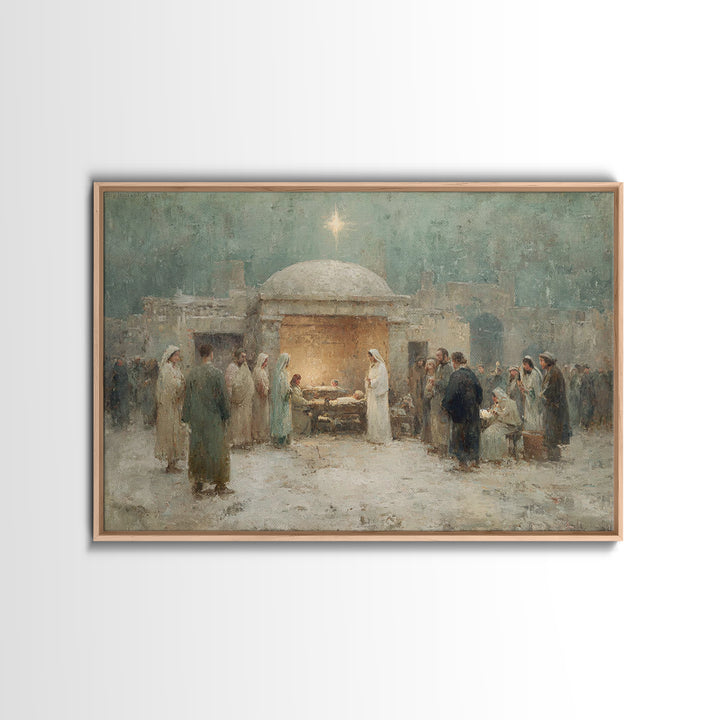 Sacred Star – Framed Canvas Print – Christmas Art – Christian Art Canvas – Christian Gift – Christian Wall Art – Jesus Painting