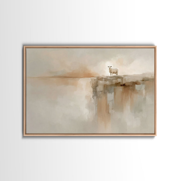 Lost Lamb Hope – Framed Canvas Print – Christian Wall Art – Christian Art Canvas – Minimalist Christian Art – Subtle Christian Art – Christ