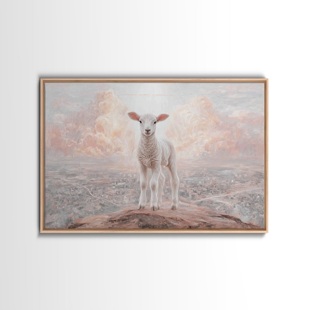 Shepherd’s Cliff – Framed Canvas Print – Christian Wall Art – Christian Art Canvas – Vintage Christian Art – Moody Christian Art – Christia