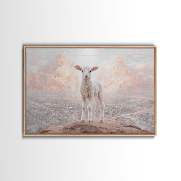 Shepherd’s Cliff – Framed Canvas Print – Christian Wall Art – Christian Art Canvas – Vintage Christian Art – Moody Christian Art – Christia