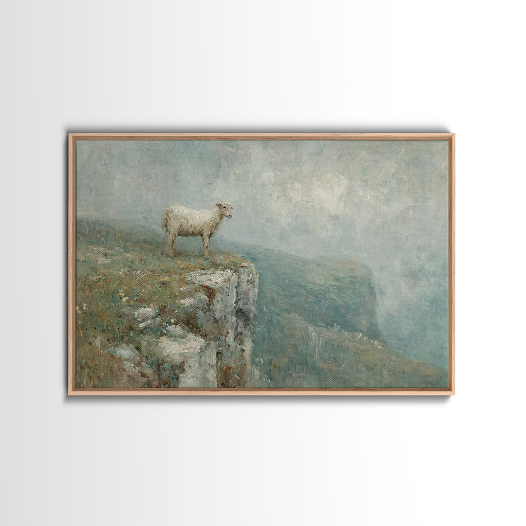 Lone Lamb Glory – Framed Canvas Print – Christian Wall Art – Christian Art Canvas – Abstract Christian Art – Subtle Christian Art – Christi