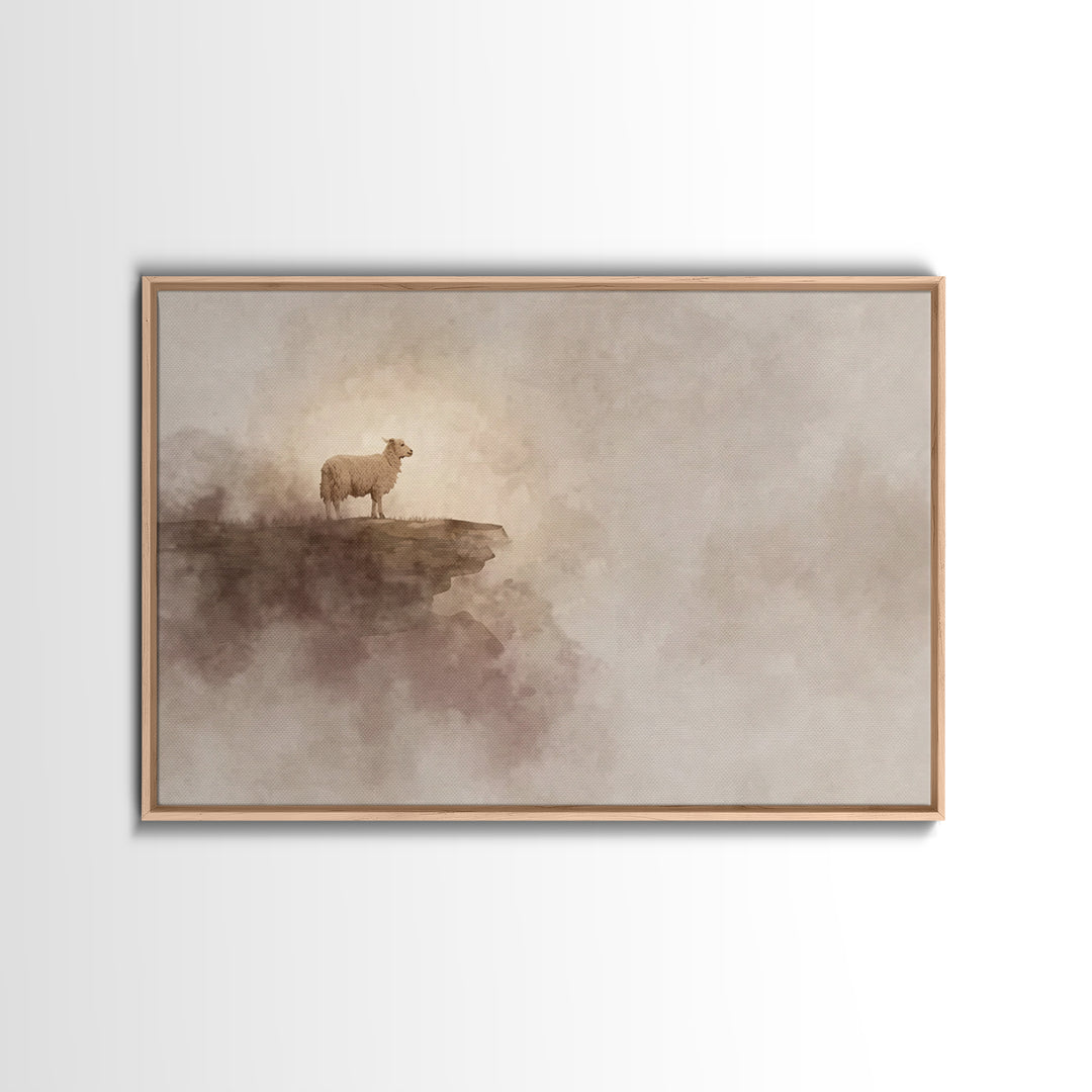 Lamb Of Peace – Framed Canvas Print – Christian Wall Art – Christian Art Canvas – White Christmas Art – Christian Christmas Art – Christian