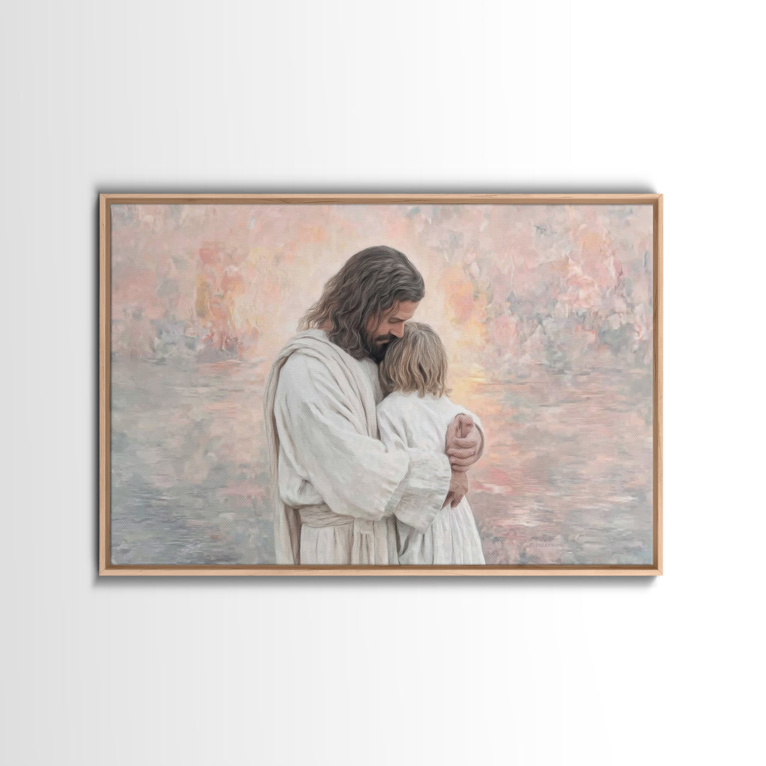 Eternal Embrace – Framed Canvas Print – Christian Wall Art – Jesus Art Print – Christian Art Canvas – Modern Christian Art – Christian Gift