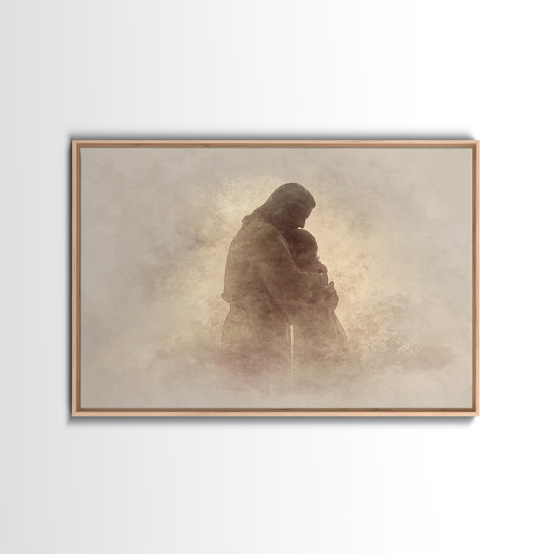 Sacred Shelter – Framed Canvas Print – Christian Wall Art – Christian Art Canvas – Abstract Christian Art – Moody Christian Art – Christian