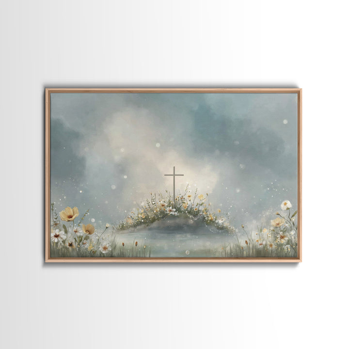 Dawn Of Grace – Framed Canvas Print – Christian Wall Art – Christian Art Canvas – Jesus Painting – Christian Decor – Christmas Art