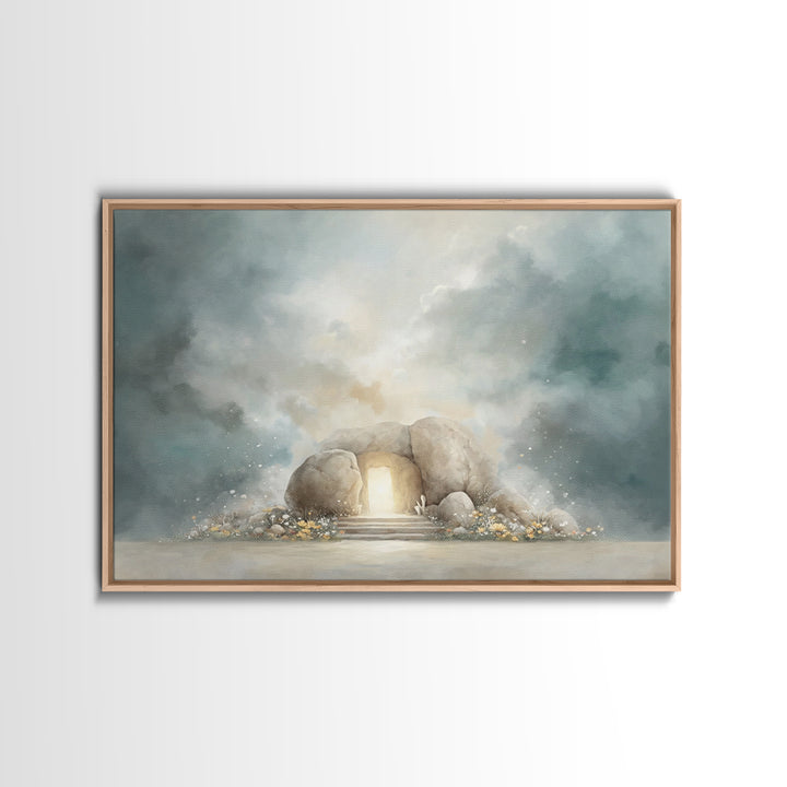 Tomb Of Hope – Framed Canvas Print – Christian Art Canvas – Christian Wall Art – Christian Christmas Decor – Jesus Christmas Art – Subtle C