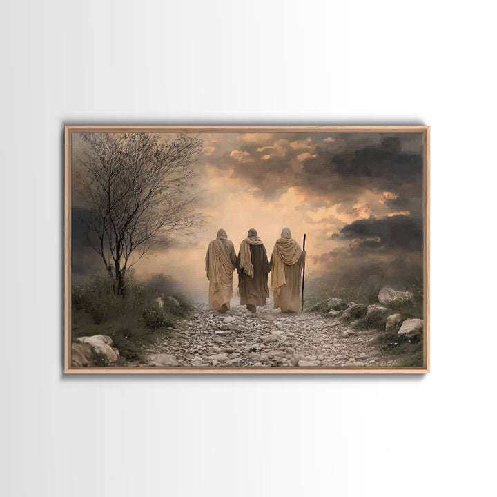Dusty Path Grace, Framed Canvas Print, Christian Wall Art, Christian Art Print, Jesus Painting Canvas, Vintage Christian Art, Christmas Art