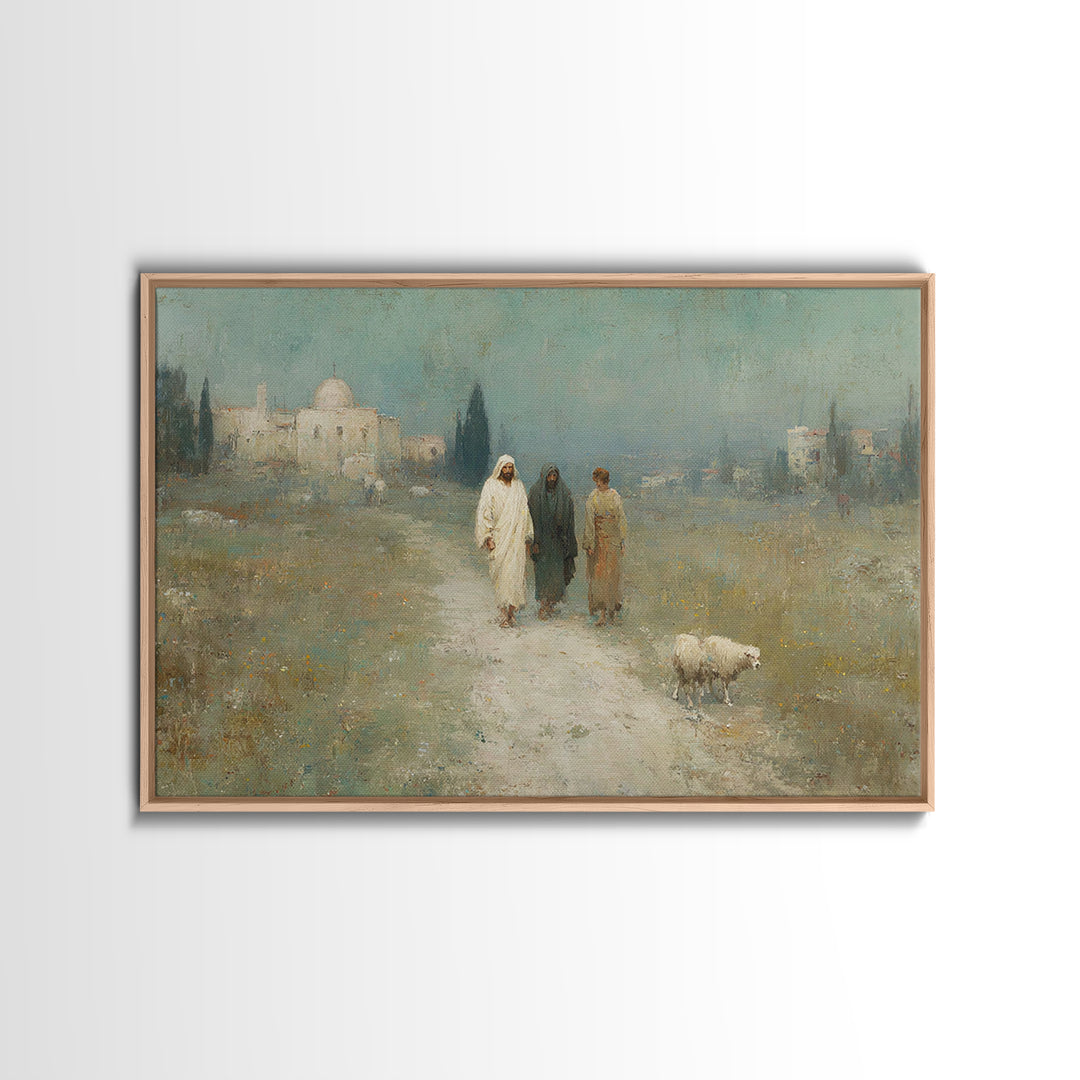 Sacred Pathway – Framed Canvas Print – Christian Art – Christian Wall Art – Jesus Painting – Modern Christian Art – Christian Christmas Dec