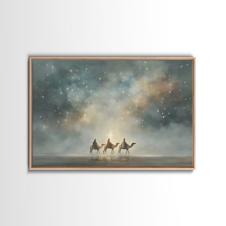Heavenly Light Path, Framed Canvas Print, Christian Wall Art, Christian Christmas Art, Christmas Canvas Wall Art, Christian Art Canvas, Chr