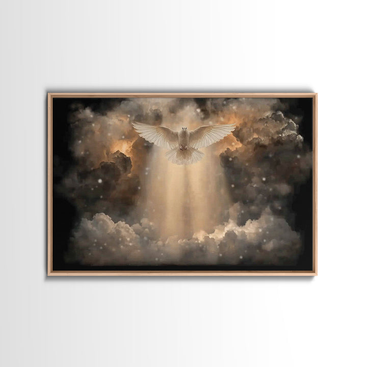 Heavenly Descent – Framed Canvas Print – Christian Wall Art – Christian Art Canvas – Christian Christmas Art – Jesus Painting