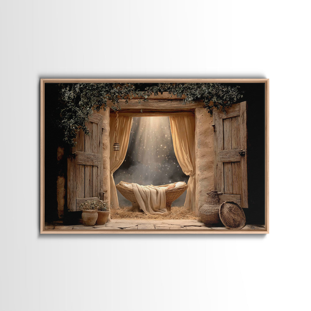 Radiant Messiah | Framed Canvas Print | Christian Christmas Art | Christian Wall Art | Jesus Painting | Christian Art Canvas