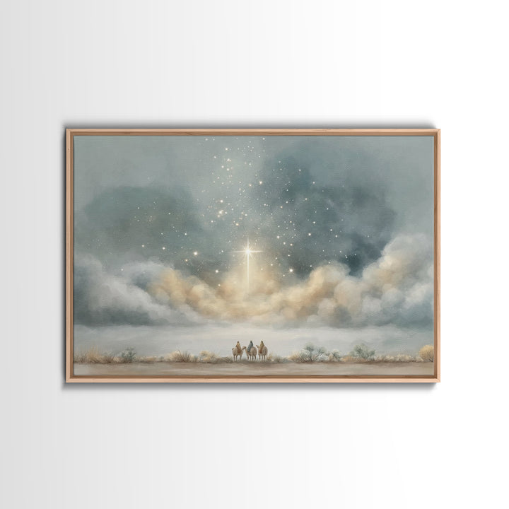 Night Of Wonder | Framed Canvas Print | Christian Wall Art | Christian Christmas Art | Christmas Canvas Wall Art | Christian Art Canvas