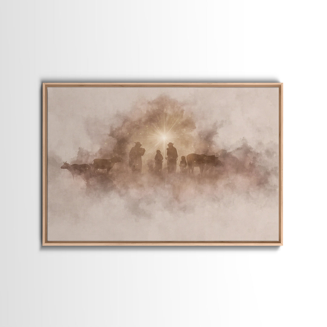 Glow Of Bethlehem, Framed Canvas Print, Christian Christmas Art, Christian Wall Art, Christmas Art Prints, Christian Art Canvas