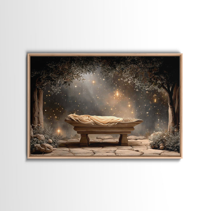 Starborn Peace – Framed Canvas Print – Christian Art Canvas – Christmas Wall Art – Christian Christmas – Jesus Christmas Art – Christian De