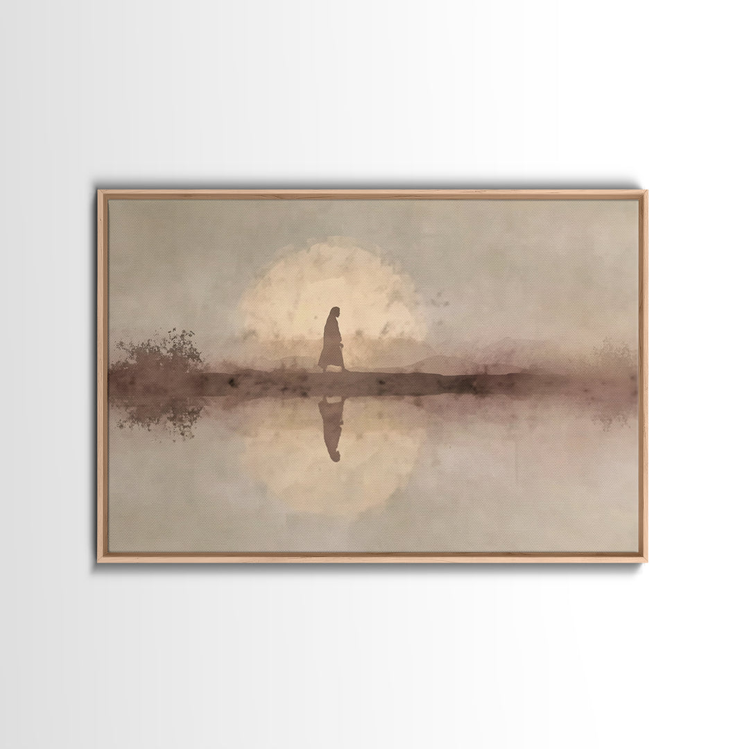 Solitude Of Faith – Framed Canvas Print – Christian Wall Art – Christian Art Canvas – Jesus Painting – Christian Gift Ideas – Christmas Art