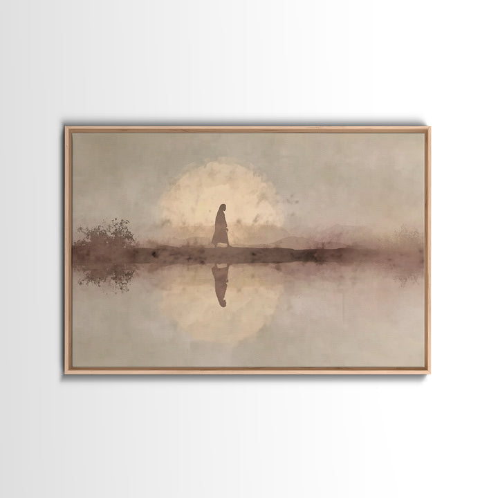 Solitude Of Faith – Framed Canvas Print – Christian Wall Art – Christian Art Canvas – Jesus Painting – Christian Gift Ideas – Christmas Art