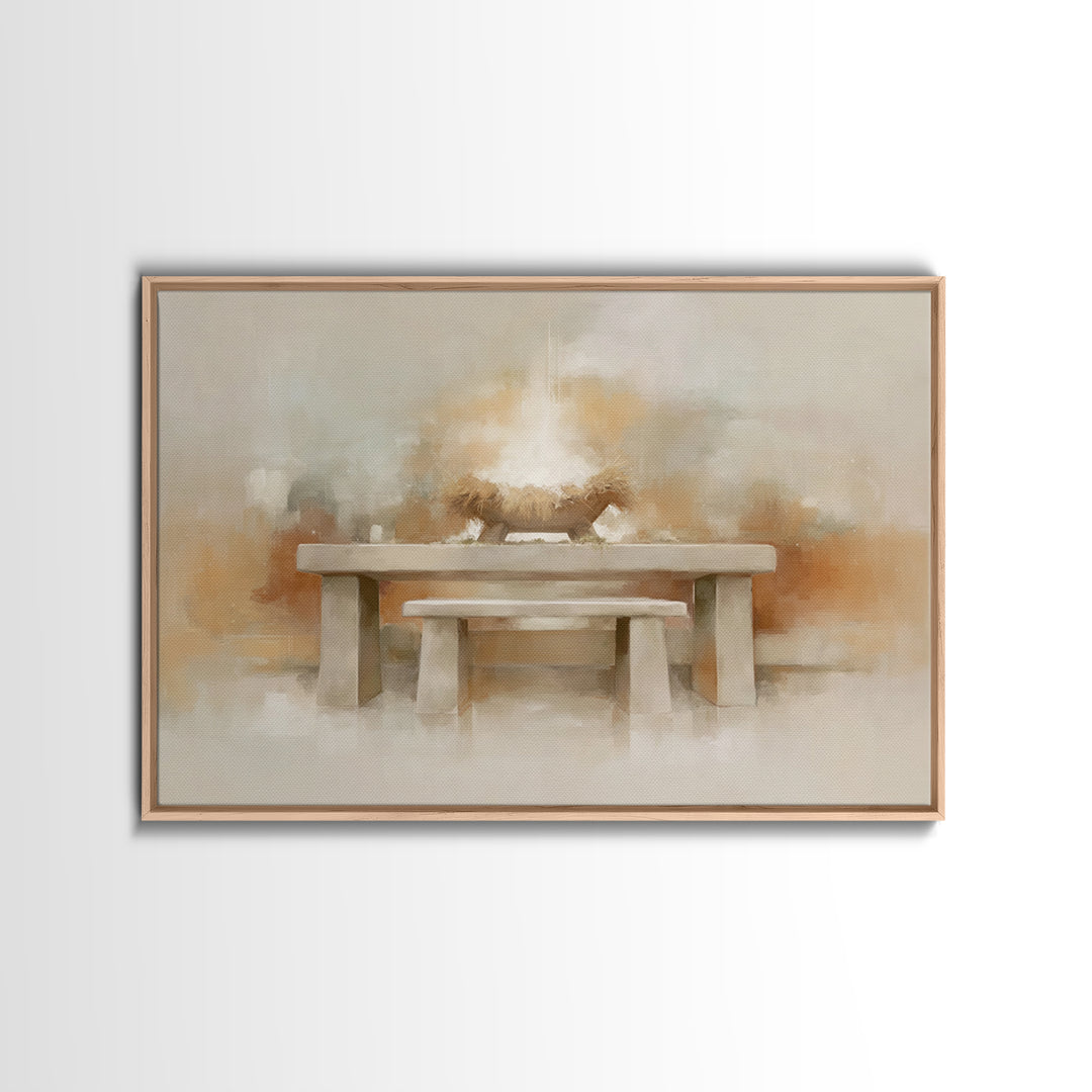 Radiant Nativity – Framed Canvas Print – Christian Art – Christian Wall Art – Christmas Art Prints – Christian Christmas Art – Christian Ca