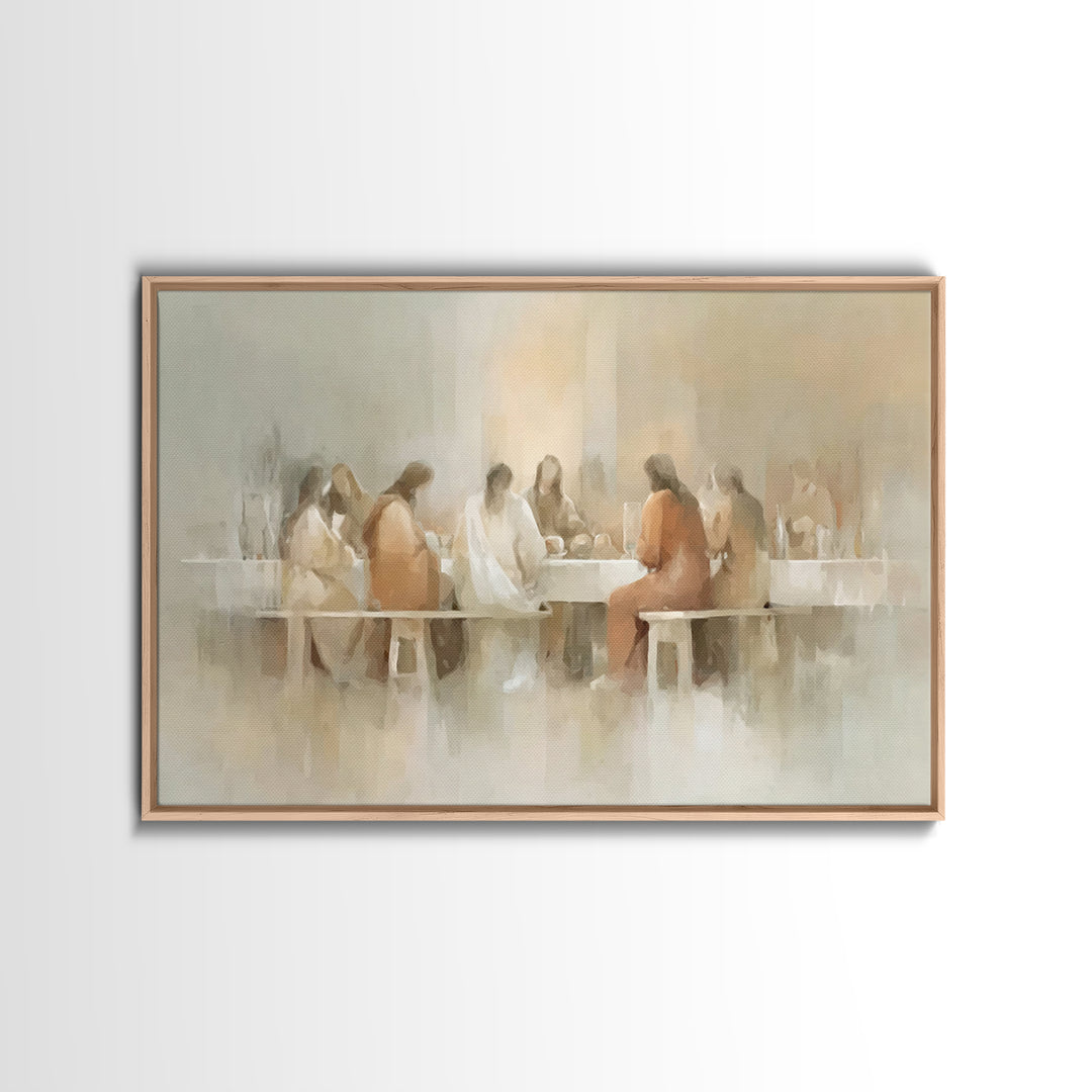 Sacred Table Moment | Framed Canvas Print | Christian Art Canvas | Christian Wall Art | Modern Christian Art | Christian Painting | Christi
